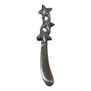 Mariposa Starfish Silver Butter Snack Cheese Crackers Knife 8” Beach Nautical
